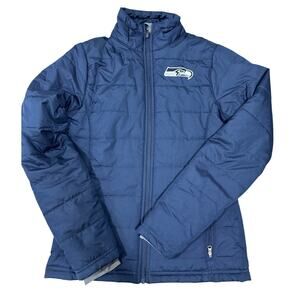 NFL Team Apparel Seattle Seahawks Youth Girls Puffer Lite Full-Zip Jacket